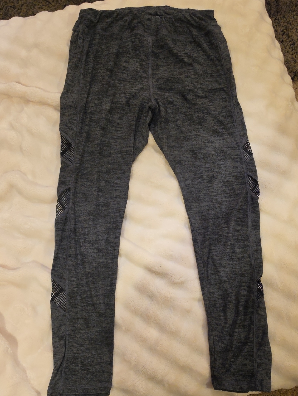 Hot Kiss Charcoal Gray Womens Active Leggings with Side Mesh Insets